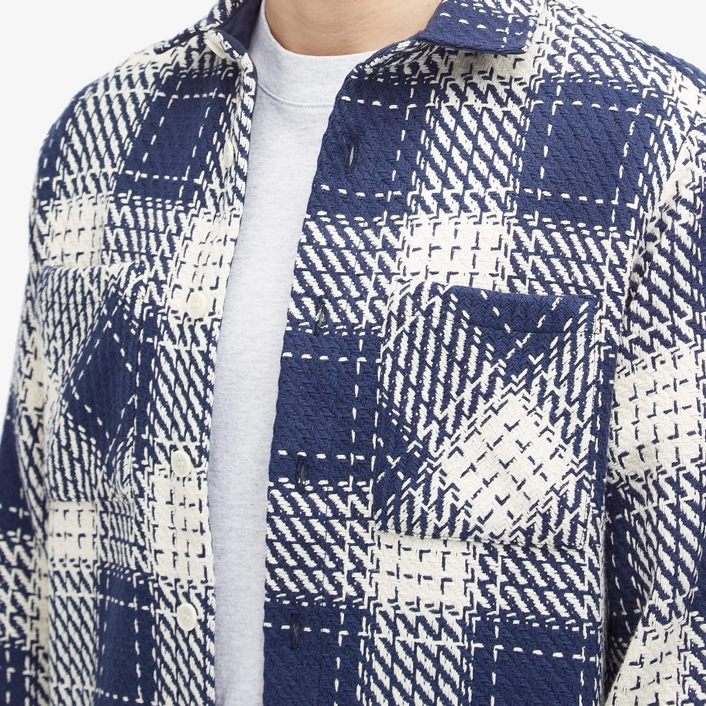 Wax London Men's Whiting Beatnik Overshirt Marine